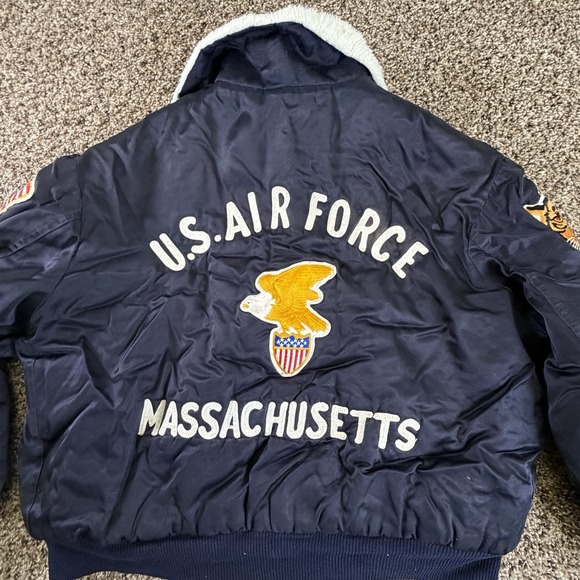 Vintage B-15 U.S. Air Force Bomber Jacket Massachusetts Patch Small - Picture 11 of 12